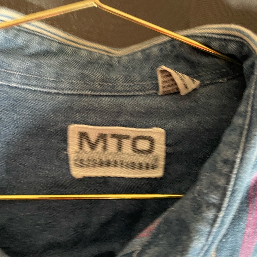 MTO Mens Long sleeve button Up striped casual dress shirt-XL - Picture 4 of 6